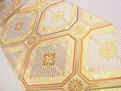 平和屋着物◎六通柄袋帯 みかげ 格天井菱花文 金銀糸 逸品 CAAG1914eg