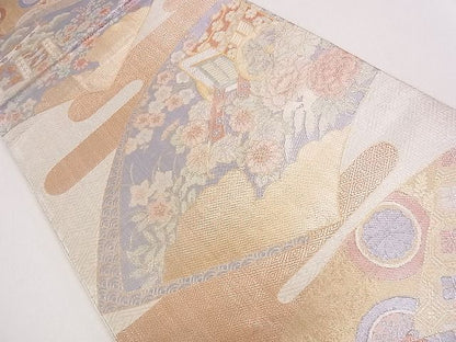 平和屋着物◎六通柄袋帯 宝珠本佐賀錦 九百錦 金銀糸 逸品 CAAG1894eg