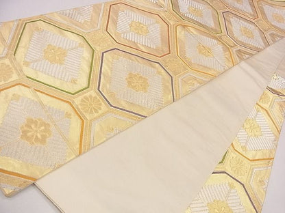 平和屋着物◎六通柄袋帯 みかげ 格天井菱花文 金銀糸 逸品 CAAG1914eg