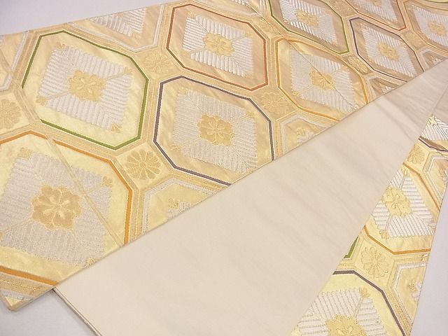平和屋着物◎六通柄袋帯 みかげ 格天井菱花文 金銀糸 逸品 CAAG1914eg