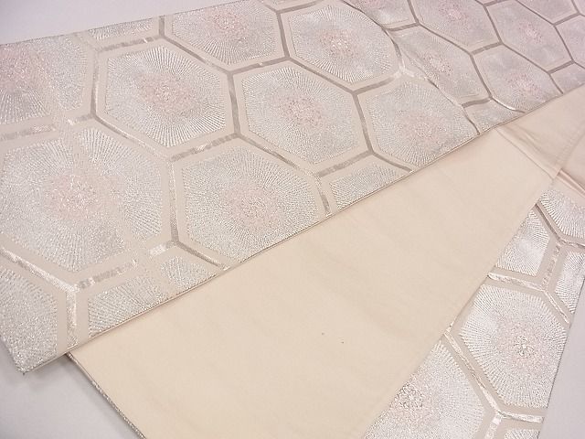 平和屋着物◎六通柄袋帯 正倉院亀甲花文 銀糸 逸品 CAAG1917eg