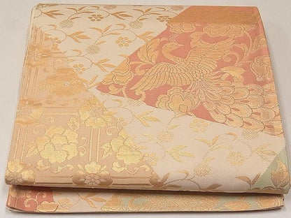 平和屋着物◎六通柄袋帯 裂張唐鳥紋 金糸 逸品 CAAF2835ca