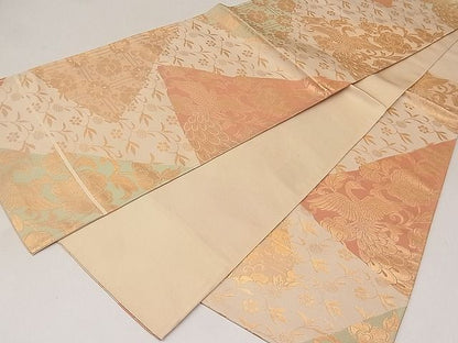 平和屋着物◎六通柄袋帯 裂張唐鳥紋 金糸 逸品 CAAF2835ca