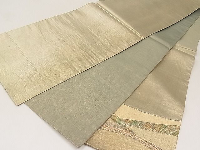刺繍 袋帯 お太鼓柄 金糸 正絹 袋帯 未使用 フォーマル 正絹 手刺繍 蘇州刺繍 引箔地 金色地 菊