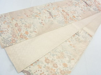 平和屋着物◎佐賀錦 六通柄袋帯 花鳥文 金糸 逸品 DAAG1014we