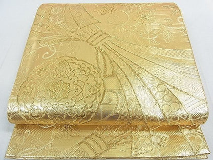 平和屋着物◎佐賀錦 六通柄袋帯 束ね熨斗花文 金糸 逸品 DAAG1047we