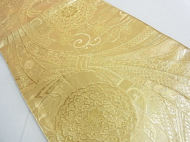 平和屋着物◎佐賀錦 六通柄袋帯 束ね熨斗花文 金糸 逸品 DAAG1047we