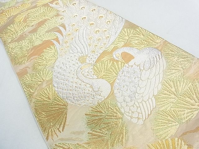 平和屋着物◎六通柄袋帯 孔雀松文 金銀糸 逸品 DAAG1044we