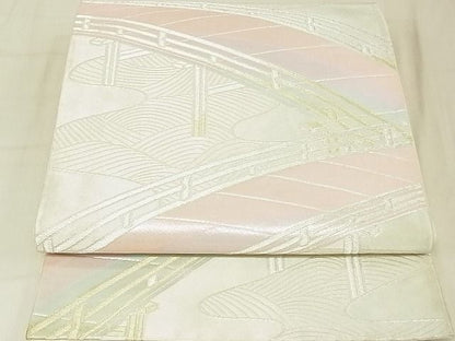 平和屋着物◎六通柄袋帯 立波渡橋文 金銀糸 逸品 DAAG5517tw