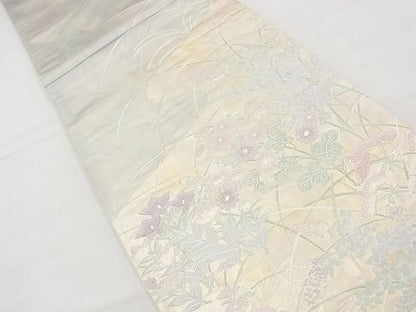 平和屋着物◎太鼓柄袋帯 草花文 金銀糸 逸品 BAAG3183kj