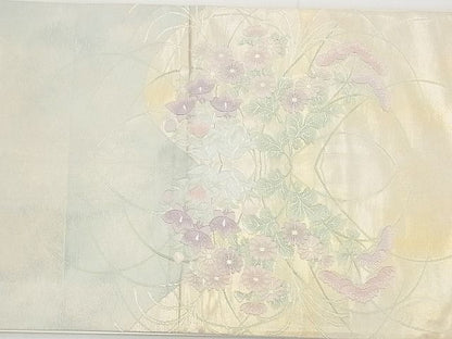 平和屋着物◎太鼓柄袋帯 草花文 金銀糸 逸品 BAAG3183kj