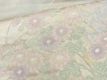 平和屋着物◎太鼓柄袋帯 草花文 金銀糸 逸品 BAAG3183kj