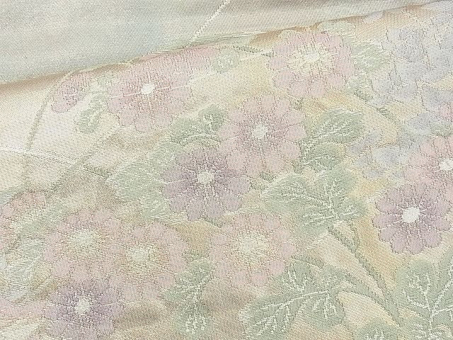 平和屋着物◎太鼓柄袋帯 草花文 金銀糸 逸品 BAAG3183kj