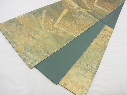 平和屋着物◎六通柄袋帯 色紙重ね花文 金糸 引箔 逸品 BAAG3188kj