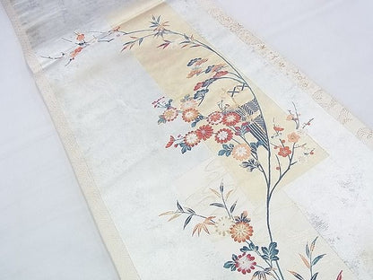 平和屋着物◎太鼓柄袋帯 唐織 名錦加賀春秋文 金糸 引箔 逸品 BAAH4414kj