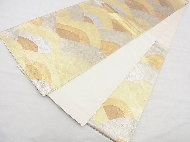 平和屋着物◎六通柄袋帯 立波文 引箔 逸品 BAAG3194kj