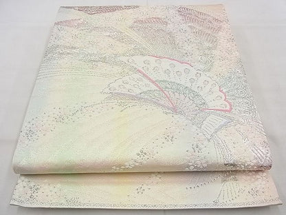 平和屋着物◎六通柄袋帯 唐織 夢幻 銀糸 逸品 BAAG3198kj