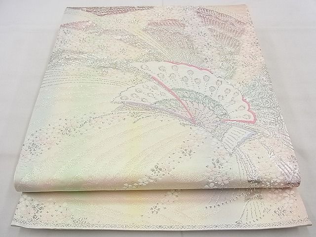 平和屋着物◎六通柄袋帯 唐織 夢幻 銀糸 逸品 BAAG3198kj