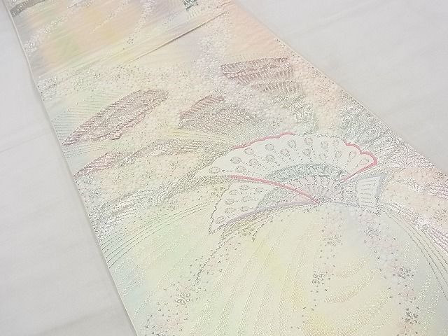 平和屋着物◎六通柄袋帯 唐織 夢幻 銀糸 逸品 BAAG3198kj