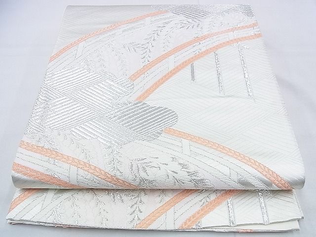 平和屋着物◎六通柄袋帯 唐織 藤花房 銀糸 逸品 BAAH4406kj