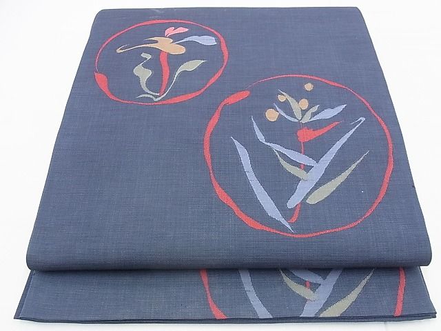 平和屋着物◎六通柄袋帯 茶香美 花丸文 逸品 BAAH4415kj