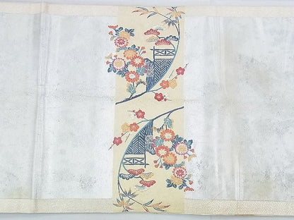 平和屋着物◎太鼓柄袋帯 唐織 名錦加賀春秋文 金糸 引箔 逸品 BAAH4414kj