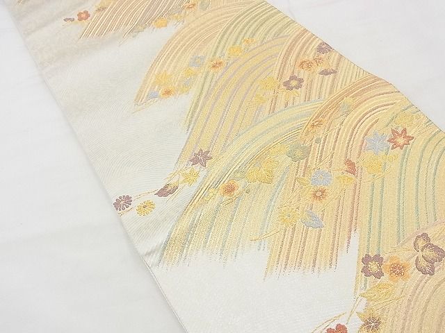 平和屋着物◎六通柄袋帯 玉かずら 彩詩観流文 金銀糸 逸品 BAAH4464kj