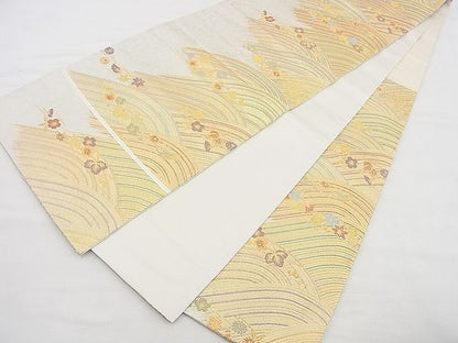 平和屋着物◎六通柄袋帯 玉かずら 彩詩観流文 金銀糸 逸品 BAAH4464kj