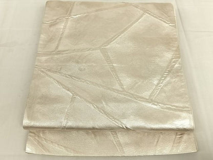 平和屋着物◎六通柄袋帯 ふくれ織 切り嵌め霞文 引箔 正絹 逸品 AAAI7200Bfw