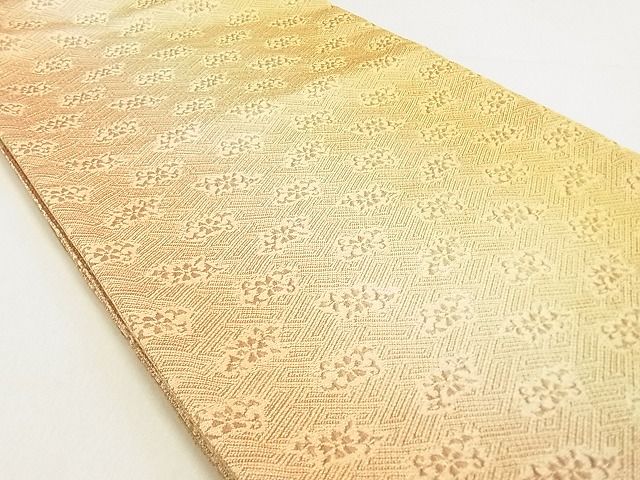 平和屋着物◎六通柄袋帯 ふくれ織 流水花文 金糸 逸品 DAAG5531tw