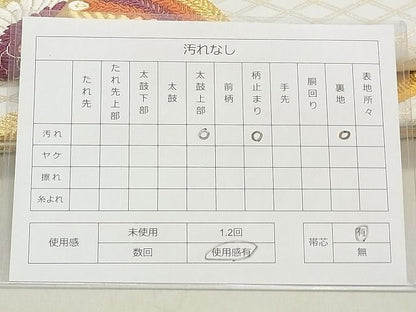 平和屋着物◎六通柄袋帯 唐織 鳳凰丸文 金糸 逸品 DAAG5528tw