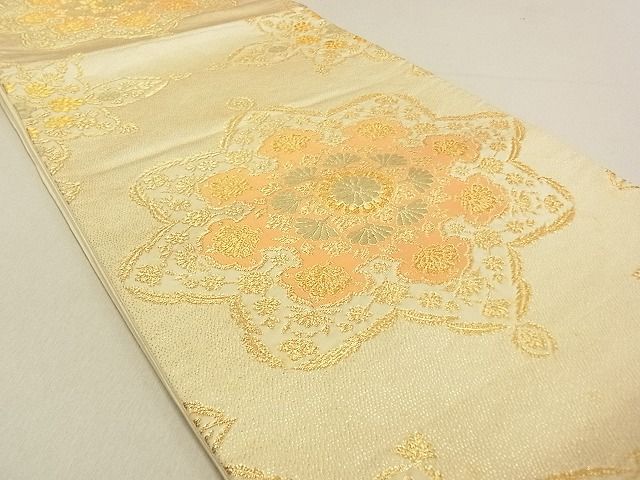 平和屋着物◎六通柄袋帯 正倉院花文 金糸 逸品 DAAG5542tw