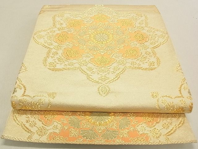 平和屋着物◎六通柄袋帯 正倉院花文 金糸 逸品 DAAG5542tw