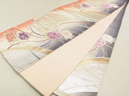 平和屋着物◎六通柄袋帯 舞花文 金銀糸 逸品 DAAG5527tw
