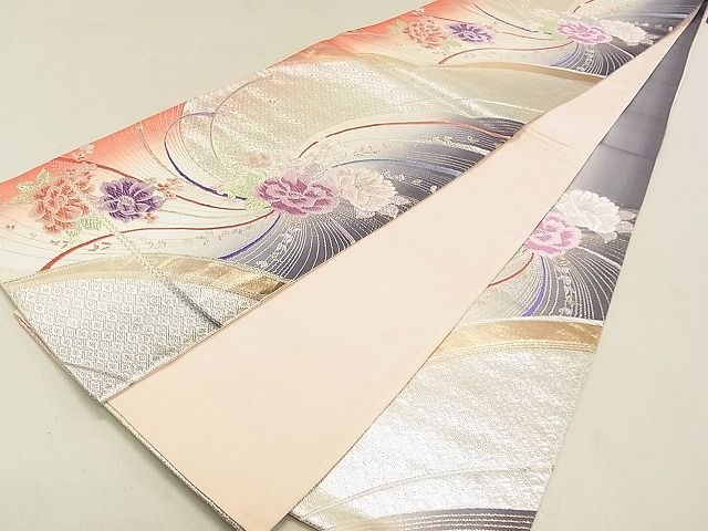 平和屋着物◎六通柄袋帯 舞花文 金銀糸 逸品 DAAG5527tw