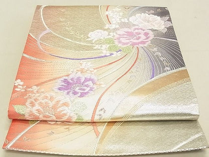 平和屋着物◎六通柄袋帯 舞花文 金銀糸 逸品 DAAG5527tw