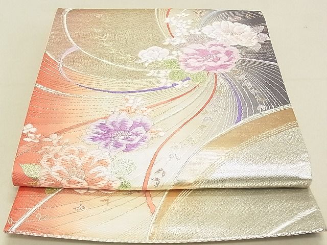 平和屋着物◎六通柄袋帯 舞花文 金銀糸 逸品 DAAG5527tw