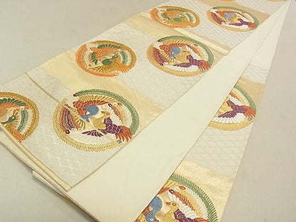 平和屋着物◎六通柄袋帯 唐織 鳳凰丸文 金糸 逸品 DAAG5528tw