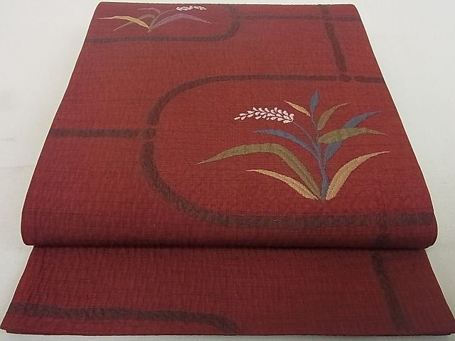平和屋着物◎六通柄袋帯 草花文 逸品 DAAG5574tw