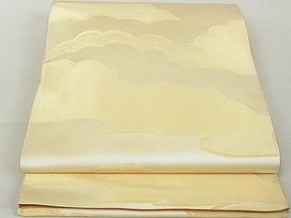 平和屋着物◎両面全通柄袋帯 雲重ね文 金糸 逸品 DAAG5561tw