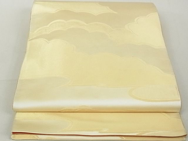 平和屋着物◎両面全通柄袋帯 雲重ね文 金糸 逸品 DAAG5561tw
