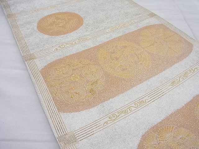 平和屋着物◎六通柄袋帯 新田鏡裏文 金銀糸 逸品 BAAH6655ea