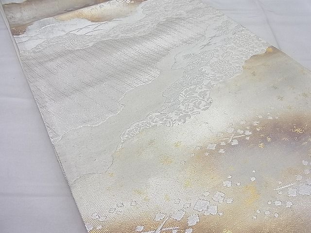 平和屋着物◎六通柄袋帯 霞取花文 佐賀二重箔 逸品 BAAH6680ea