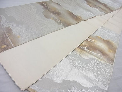 平和屋着物◎六通柄袋帯 霞取花文 佐賀二重箔 逸品 BAAH6680ea