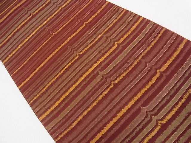平和屋着物◎全通柄袋帯 横段文 金糸 逸品 未使用 CAAG1975eg