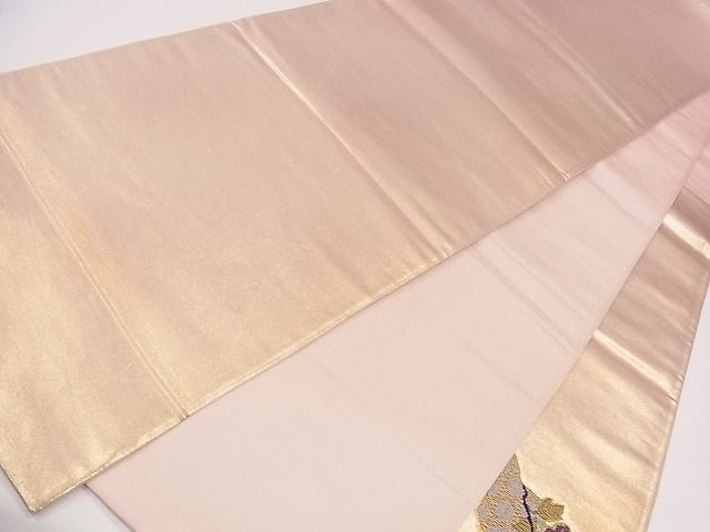 平和屋着物◎六通太鼓柄袋帯 道長花蝶文 金糸 逸品 CAAG1983eg