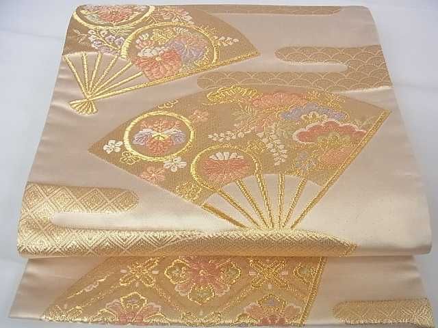 平和屋着物◎六通柄袋帯 扇草花丸文 金銀糸 逸品 DAAE9686ar