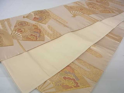 平和屋着物◎六通柄袋帯 扇草花丸文 金銀糸 逸品 DAAE9686ar