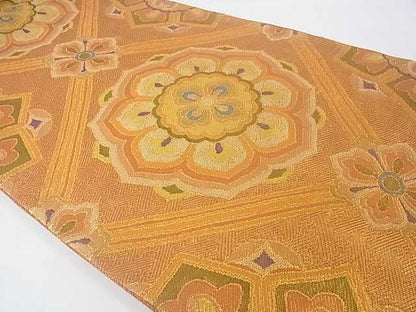 平和屋着物◎佐賀錦 六通柄袋帯 正倉院花文 金糸 逸品 DAAE9732ar