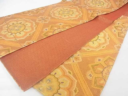 平和屋着物◎佐賀錦 六通柄袋帯 正倉院花文 金糸 逸品 DAAE9732ar